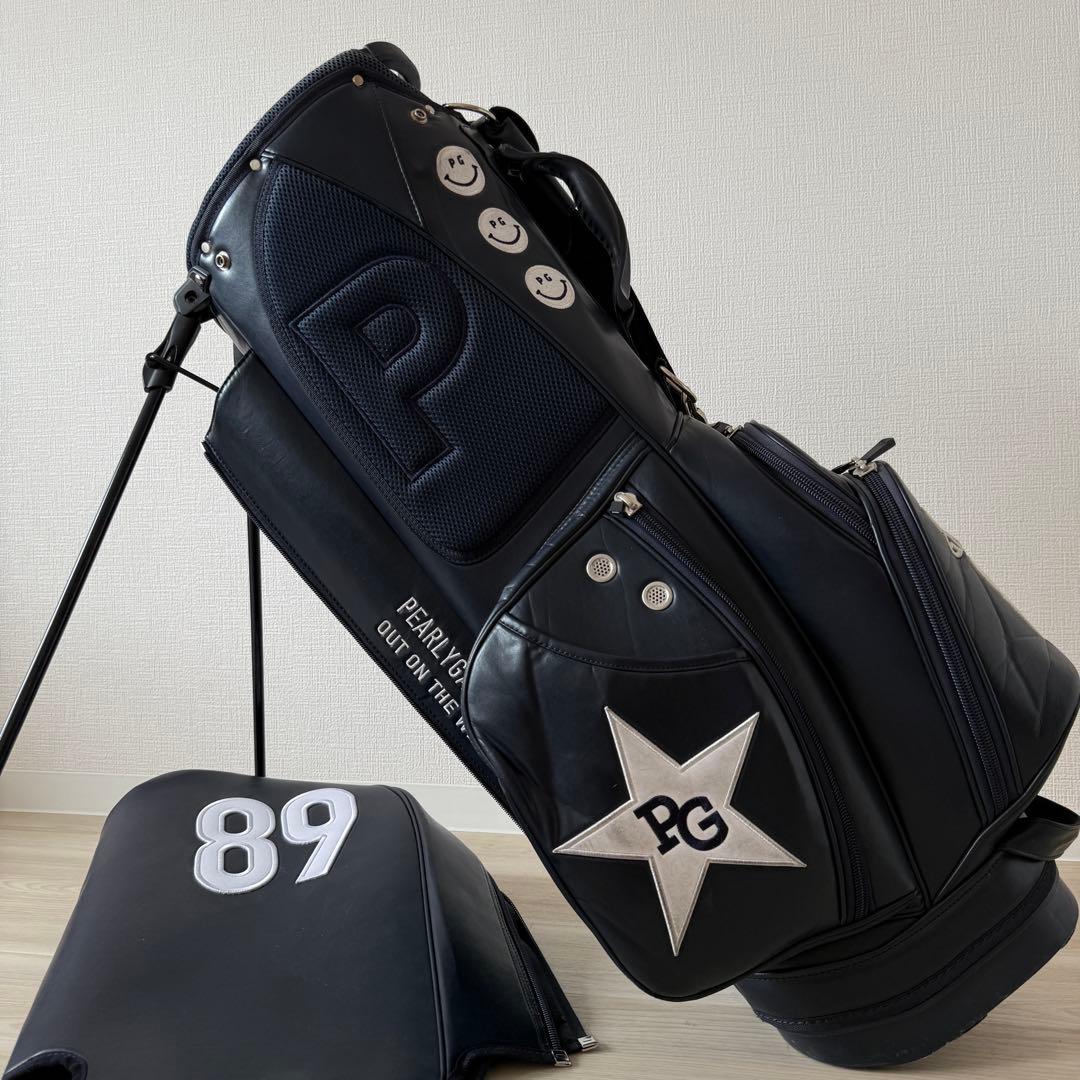 パーリーゲイツ　キャディ バッグ　ショルダー式　スタンド式　軽量　紺　ネイビー