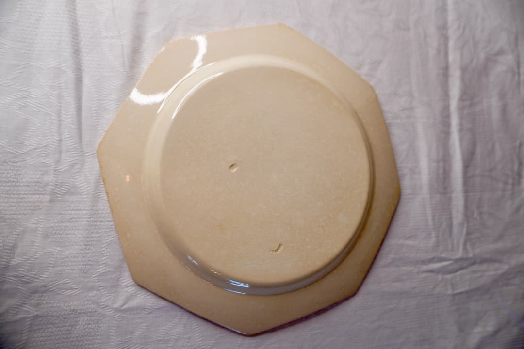 フランス アンティーク クレイユモントロー オクトゴナルプレート 陶器 平皿④