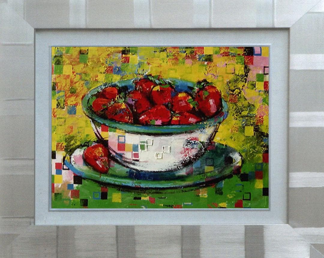 油絵 菅家令子 絵 絵画 インテリア uF6-061003 静物 フルーツ