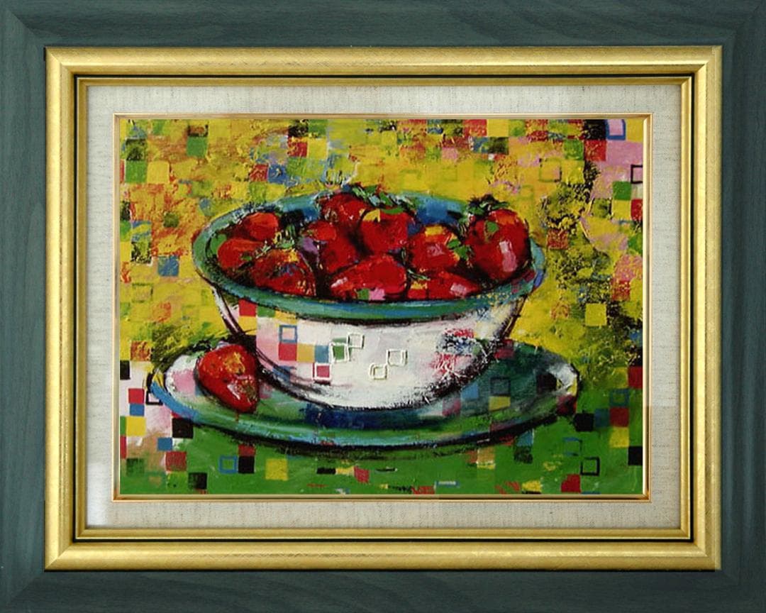 油絵 菅家令子 絵 絵画 インテリア uF6-061003 静物 フルーツ