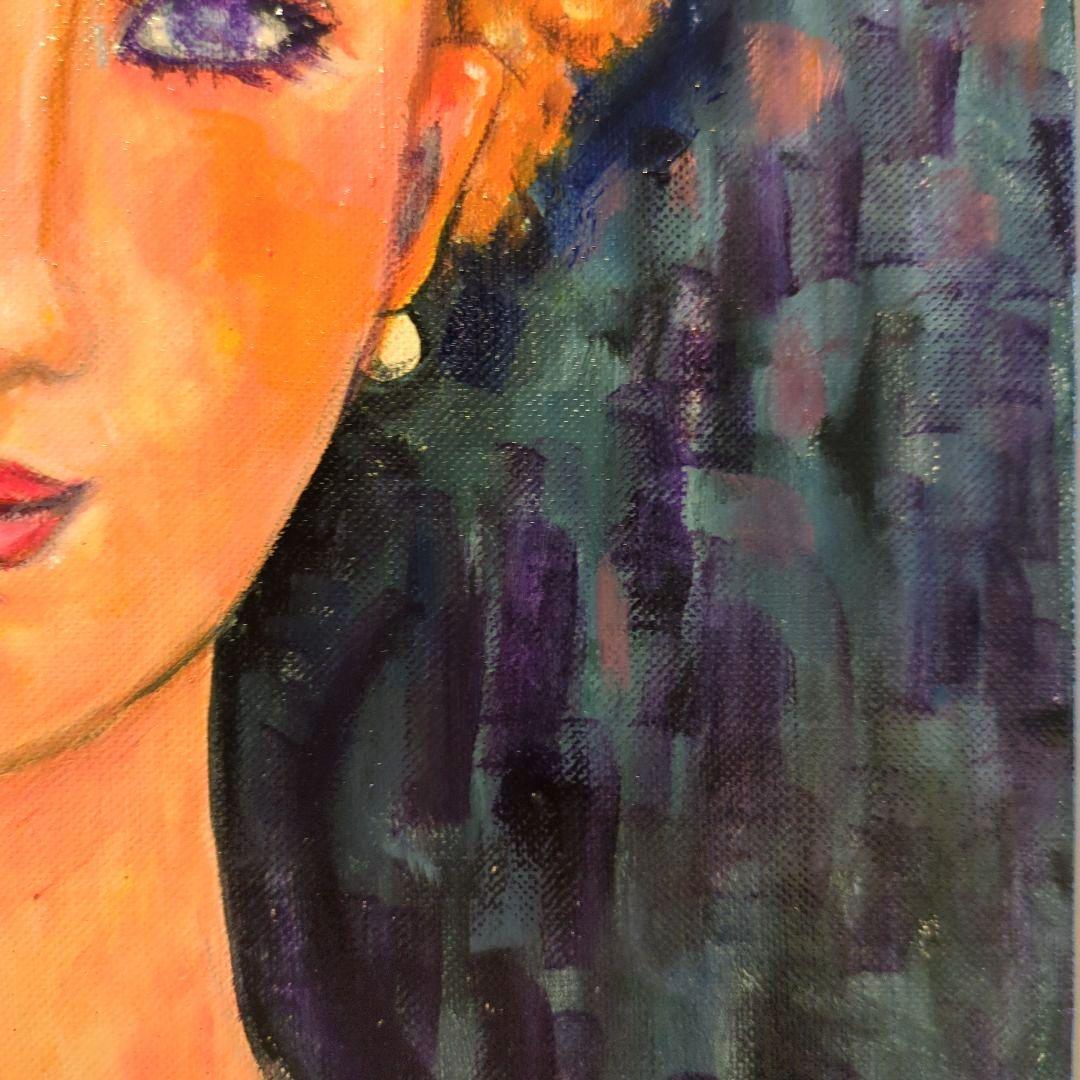 キャンバス油絵　専用　ショートヘアーのパリの女性　モディリアーニ　名画オマージュ