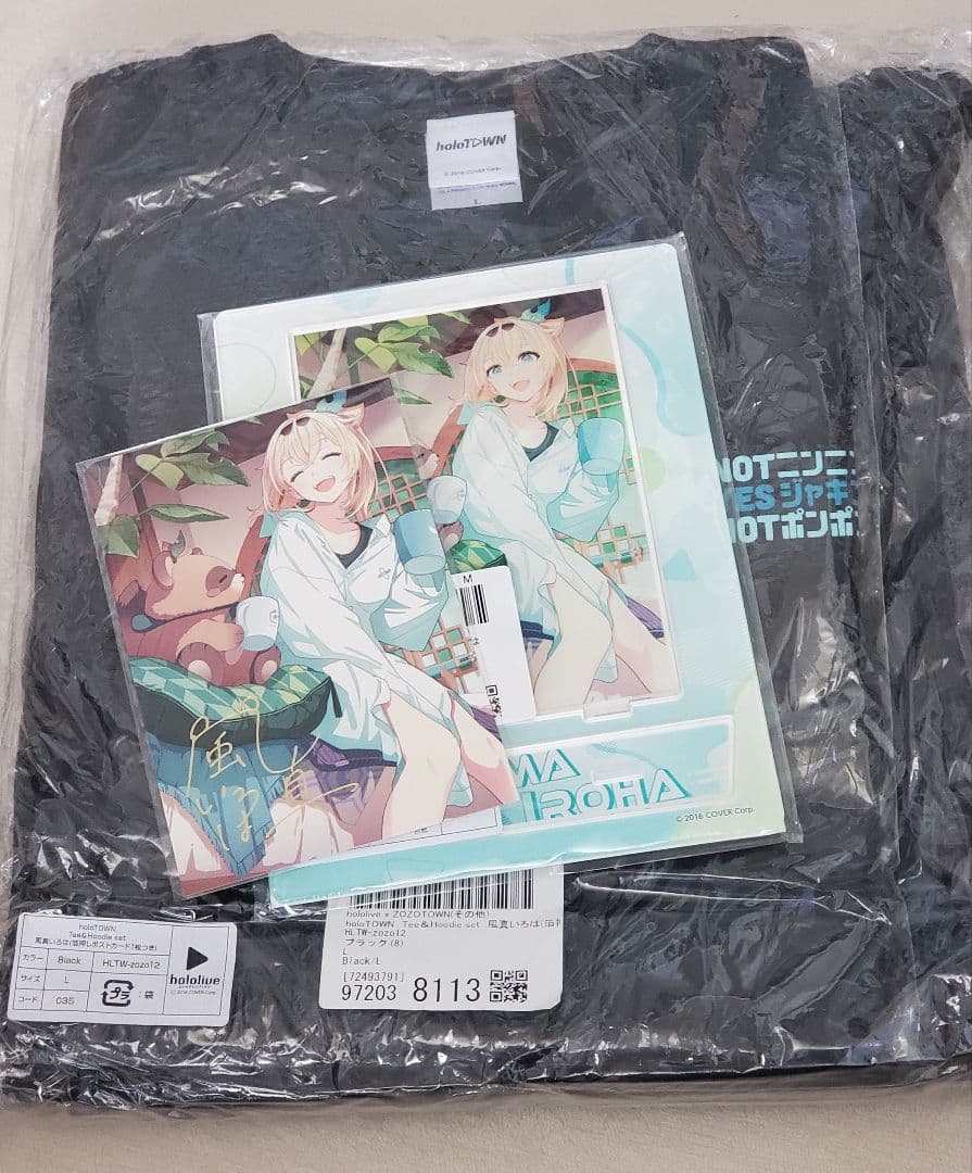 ホロライブ　ZOZOTOWN　Tee＆Hoodie　Lサイズ　風真いろは