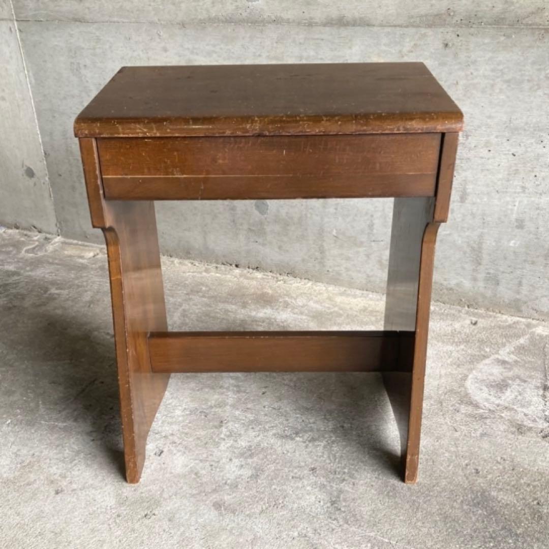 古いスツール チェア 椅子 ピアノ ミシン 台 木製 家具 レトロ ヴィンテージ