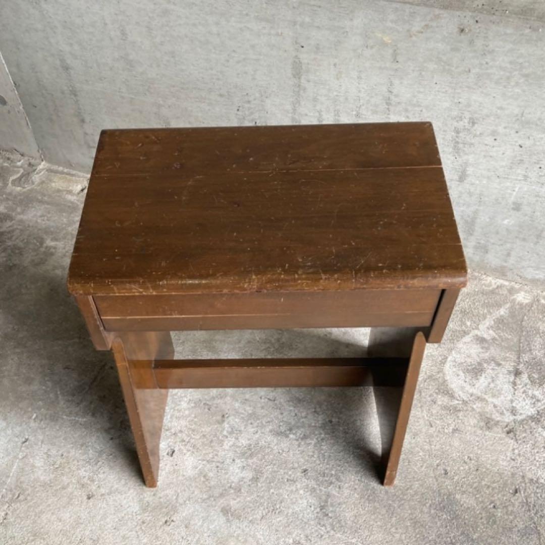 古いスツール チェア 椅子 ピアノ ミシン 台 木製 家具 レトロ ヴィンテージ