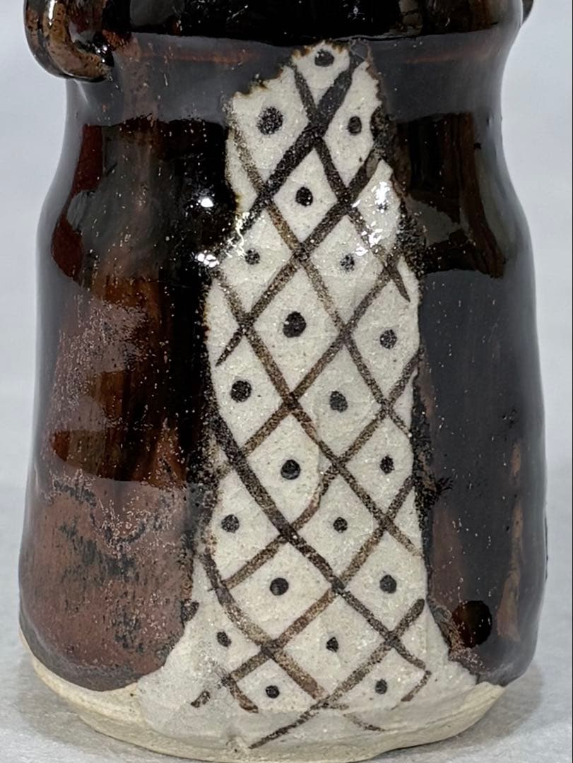 加藤弥右衛門作　黒織部茶入　美品　共箱　茶道具　送料込