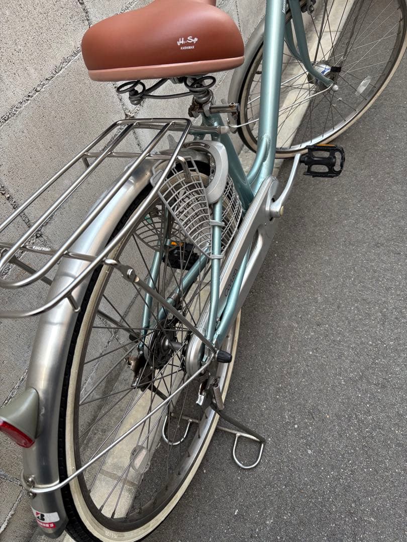 <ステンレスデカカゴ・デカサドル>ブリヂストン　アルミ自転車