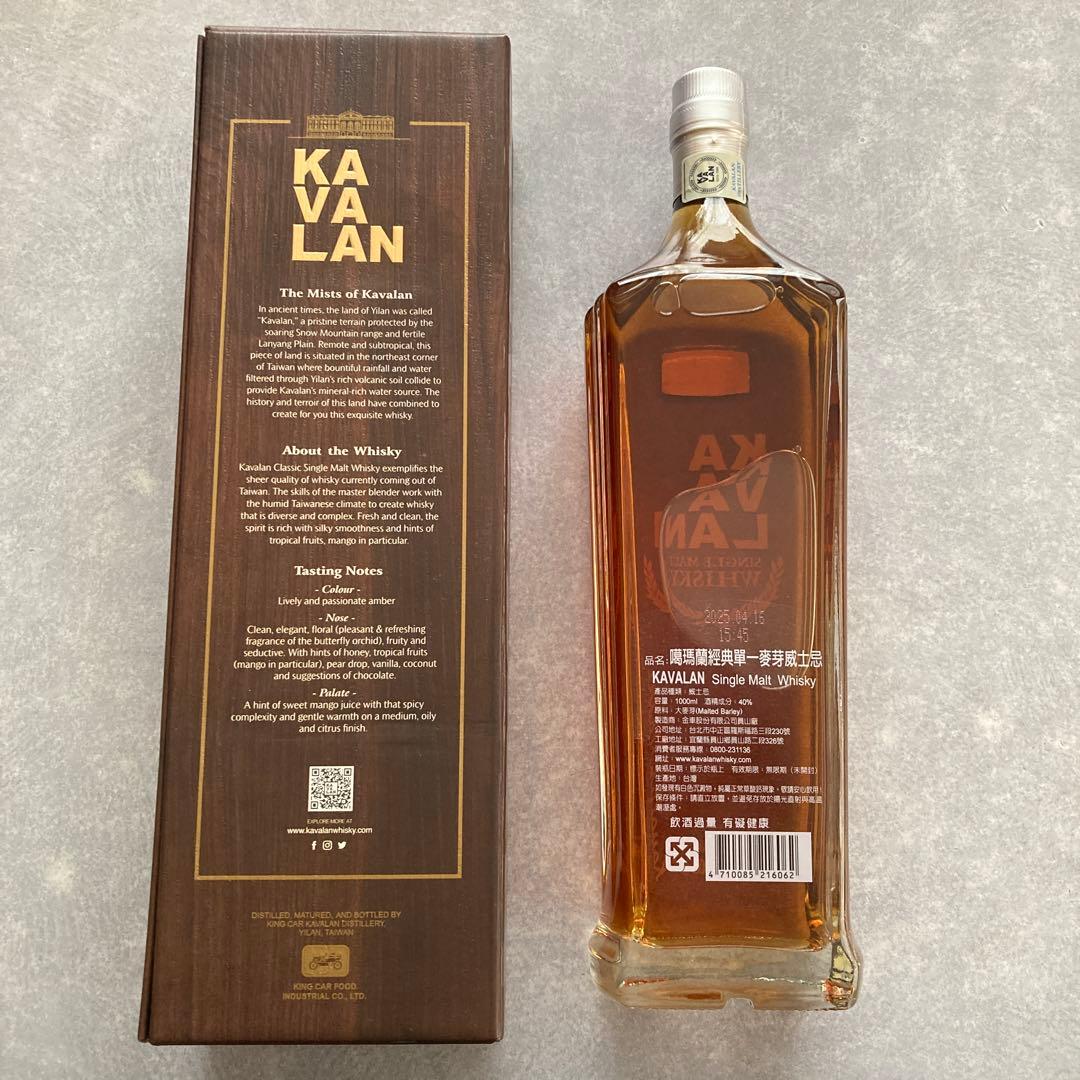 未開封KAVALAN CLASSIC ウイスキー 40% 1000ml