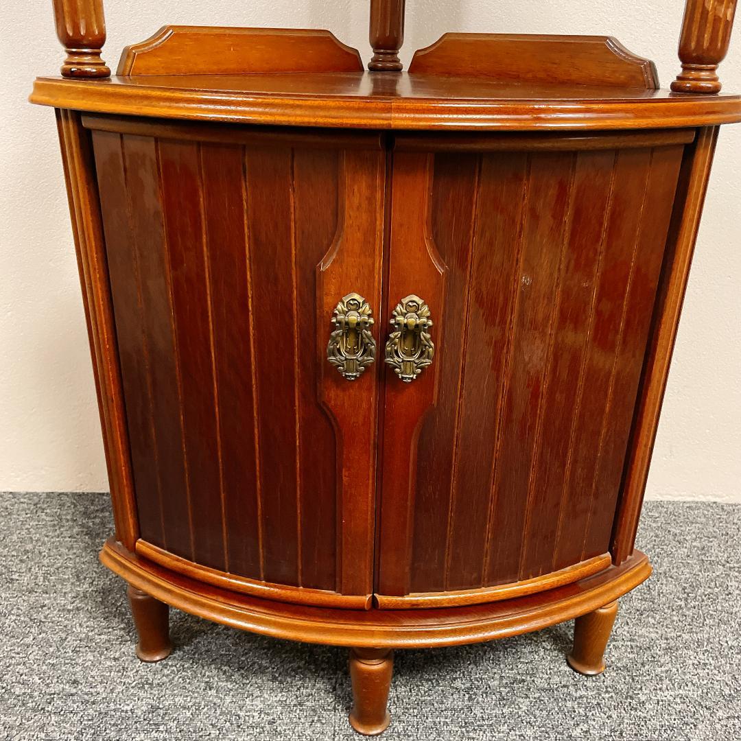 日本製　アヤノクラフト　綾野製作所 ブラウン 木製 コーナーキャビネット