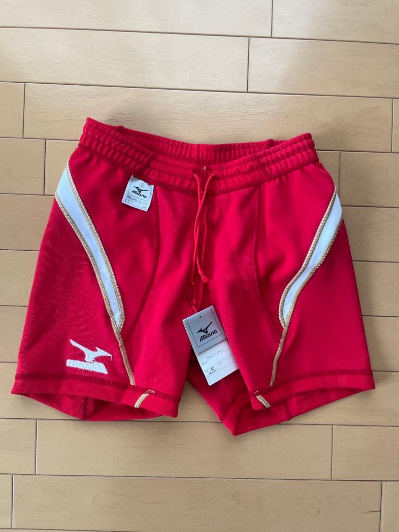 タグ付未使用品　ミズノ　Mizuno バレーボール パンツ 練習着　赤　XO