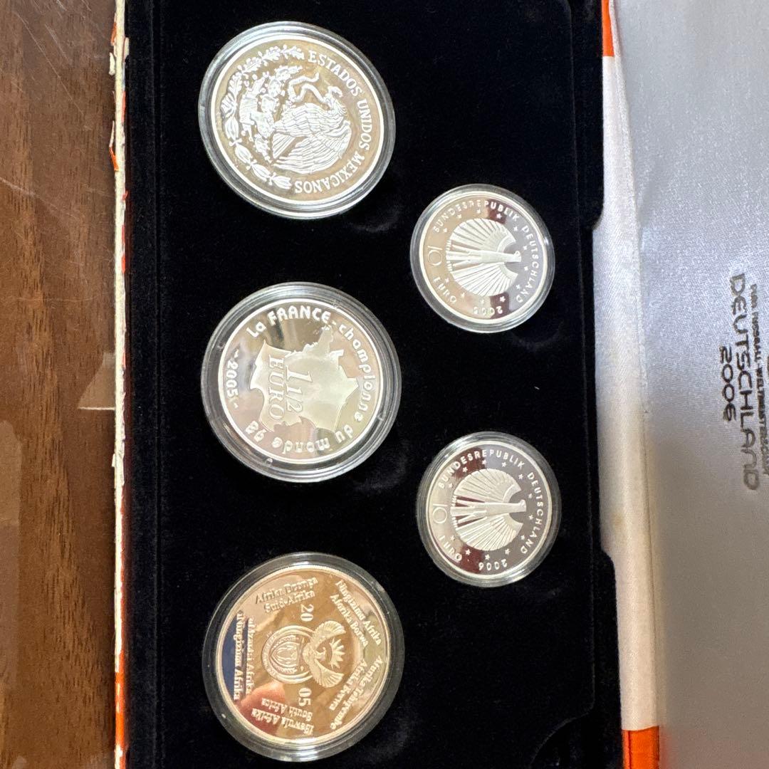 2006年 W杯ドイツ大会 公式記念銀貨セット【純銀含・5枚・重量122.9g】