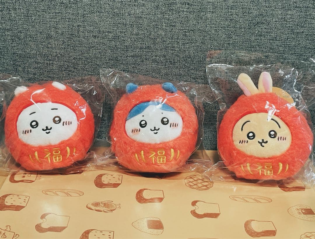 【新品未開封タグ付き】 ちいかわ だるまになっちゃった！ マスコット 3点セット