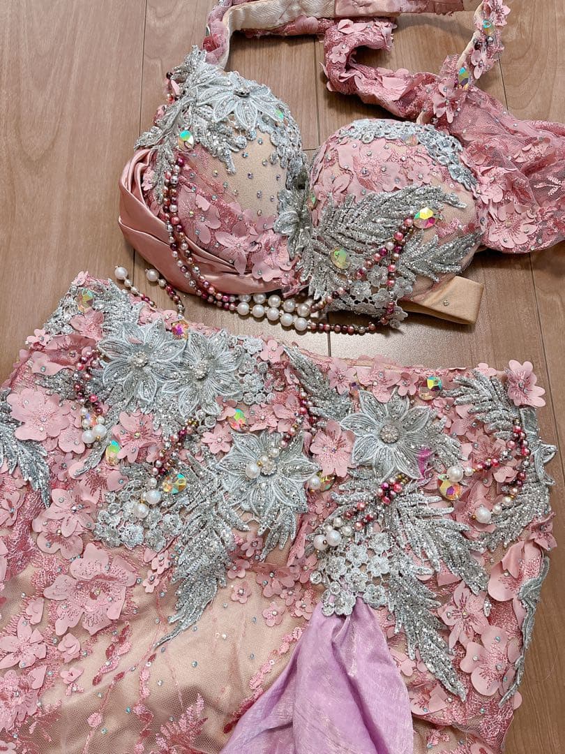 ベリーダンス衣装　オリジナル　パープルピンク