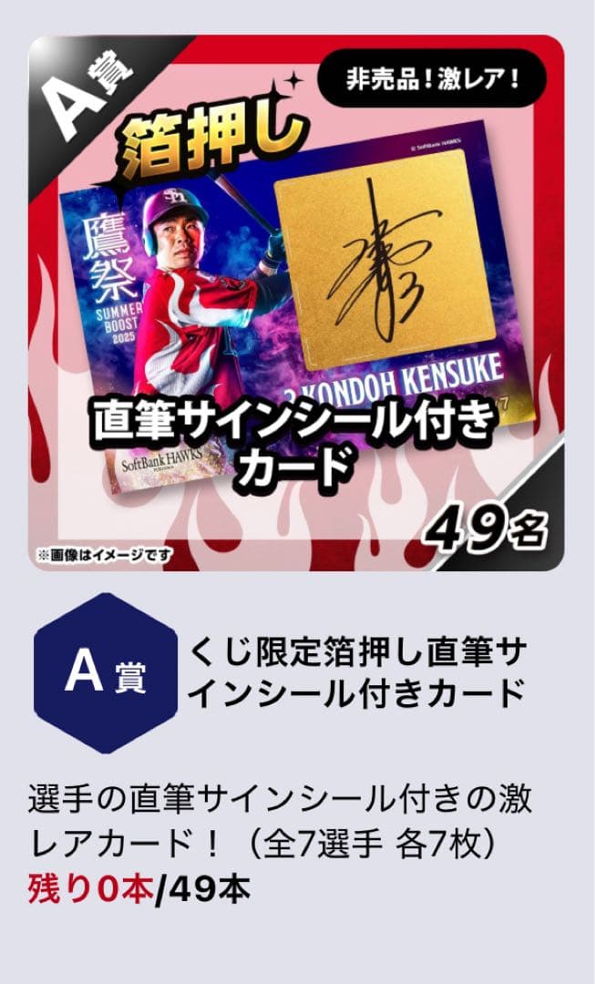 【新品レア】タカコレくじvol.2 栗原陵矢 直筆サイン入りカード 7枚限定