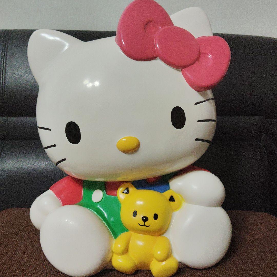 【⚠️底面(内側)➡破損・クマ➡剥げ あり⚠️】 キティ★貯金箱★ソフビ★ビッグ