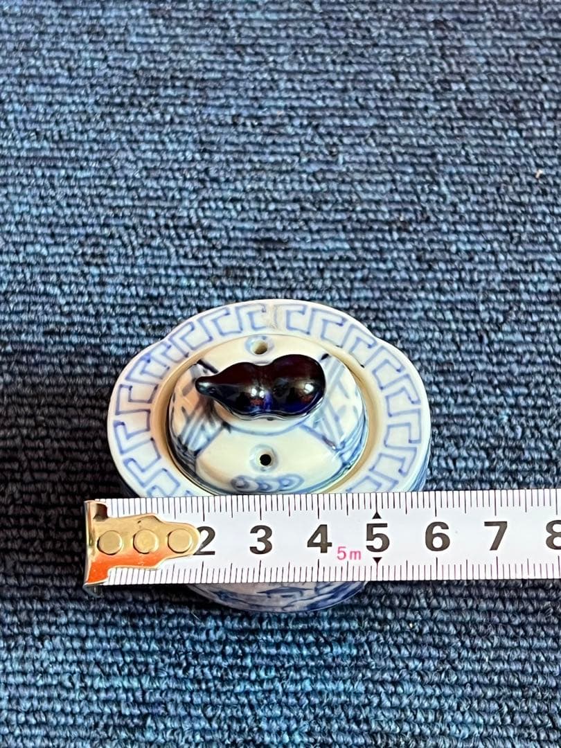 1001 中国　骨董　道八　染付　瓢箪香炉　時代物