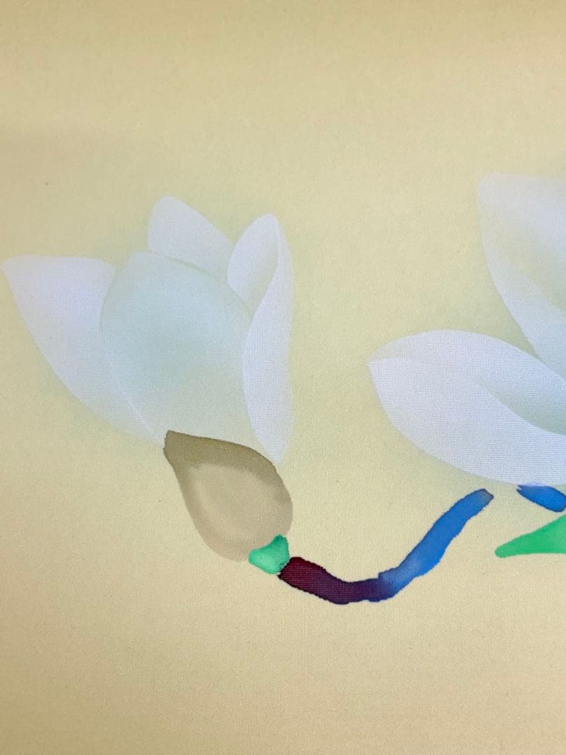 「木蓮」　西岡聖山　絵画　日本画　風景画　額装　真筆証明書有り