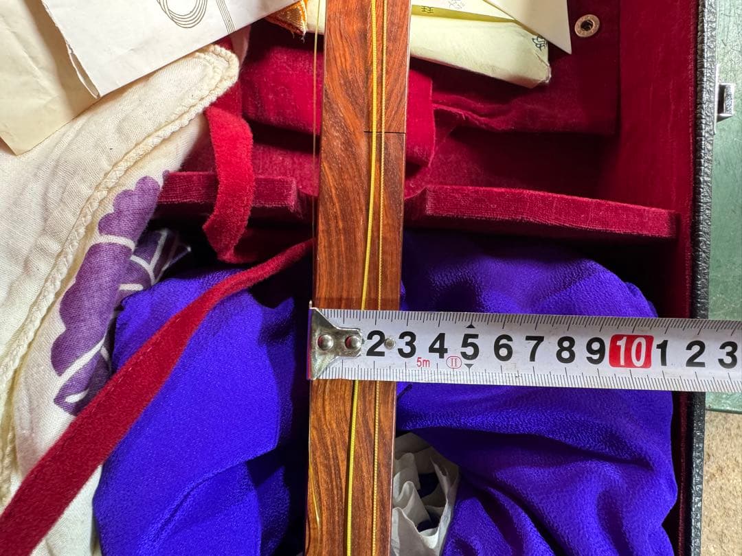 5-津軽三味線?　高級糸巻き 紅木？ハードケース&付属