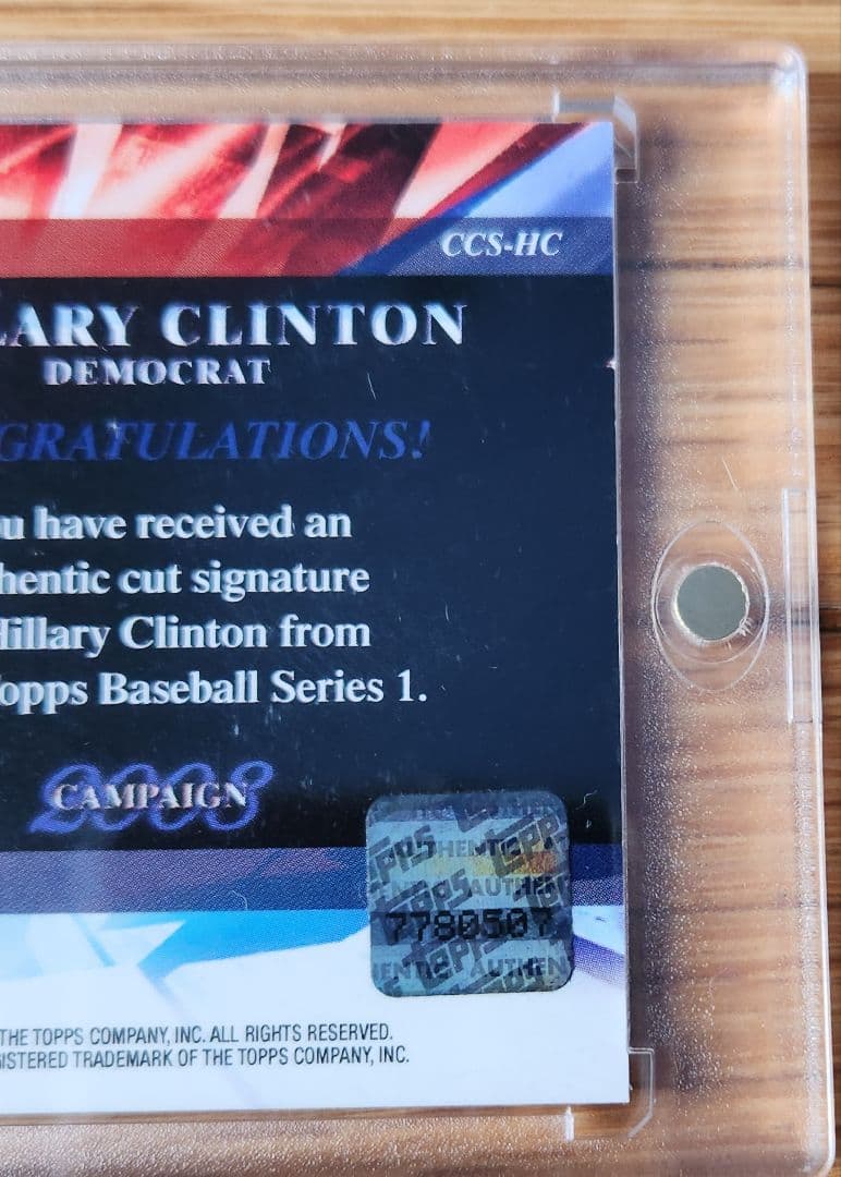 ヒラリー  クリントン 直筆サインカード