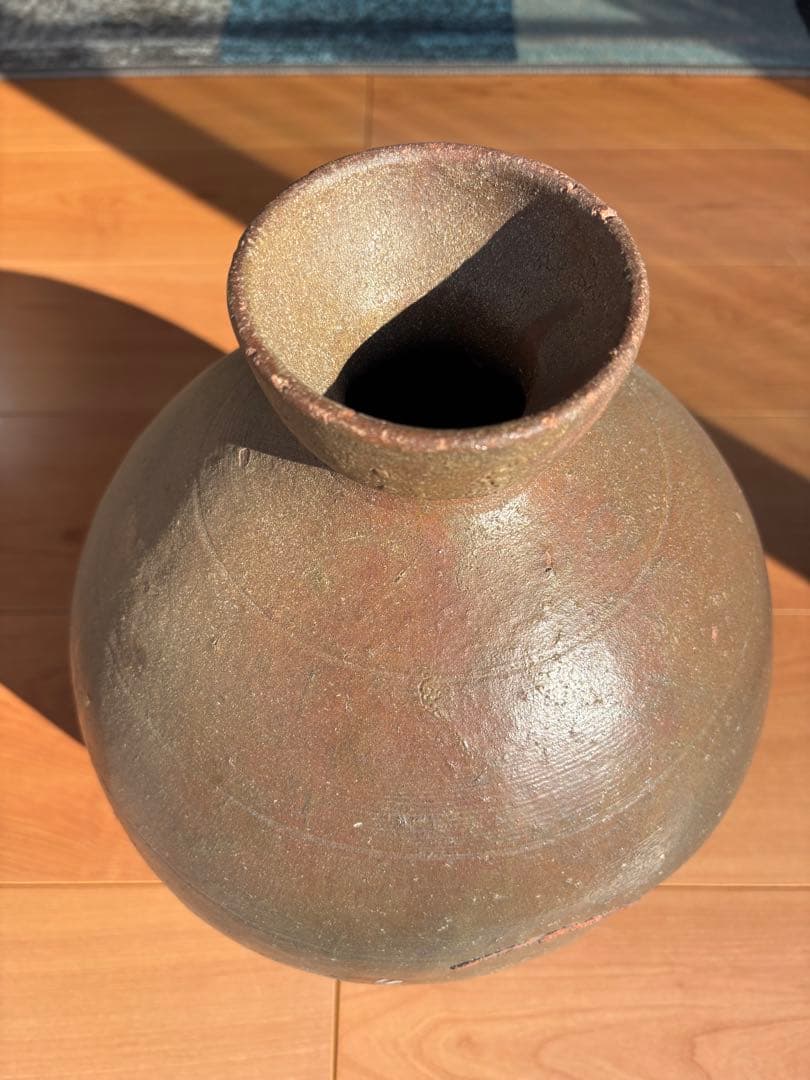 備前焼　大型徳利　無釉焼き締め　骨董品　アンティーク置物