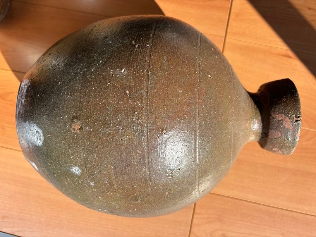 備前焼　大型徳利　無釉焼き締め　骨董品　アンティーク置物