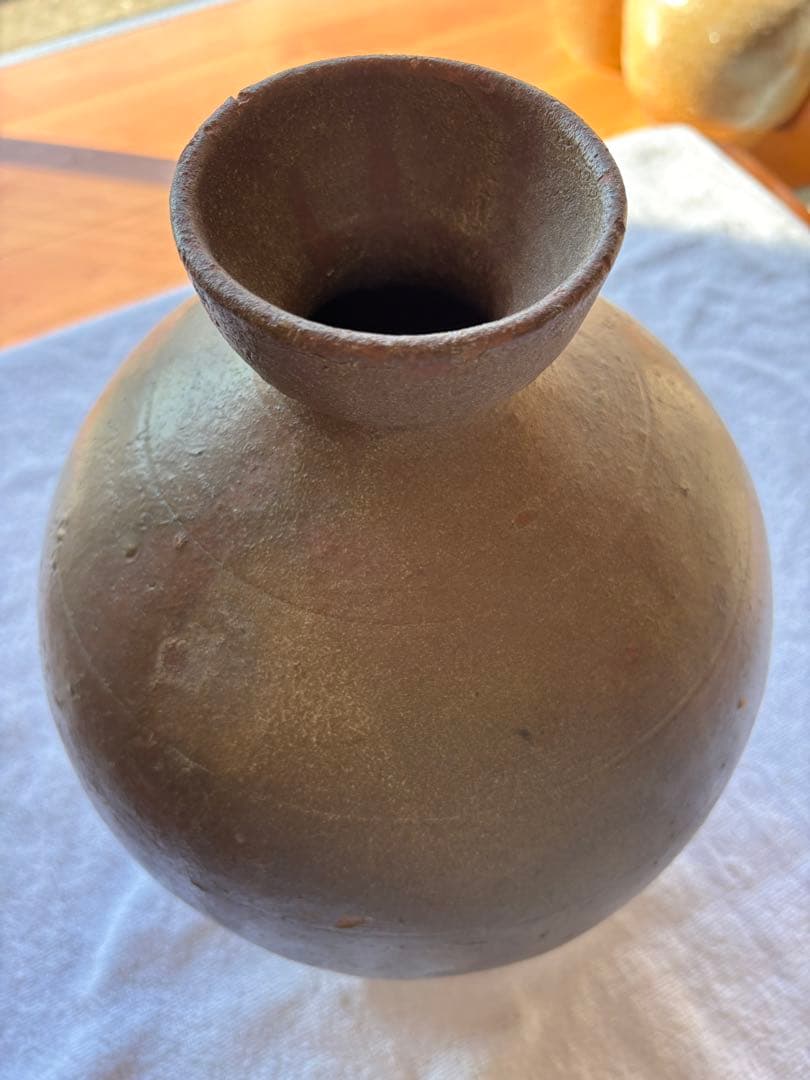備前焼　大型徳利　無釉焼き締め　骨董品　アンティーク置物