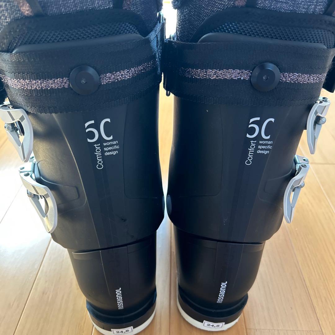 値下げ　新品同様ROSSIGNOL女性用スキーブーツスキー靴ブラック23-25