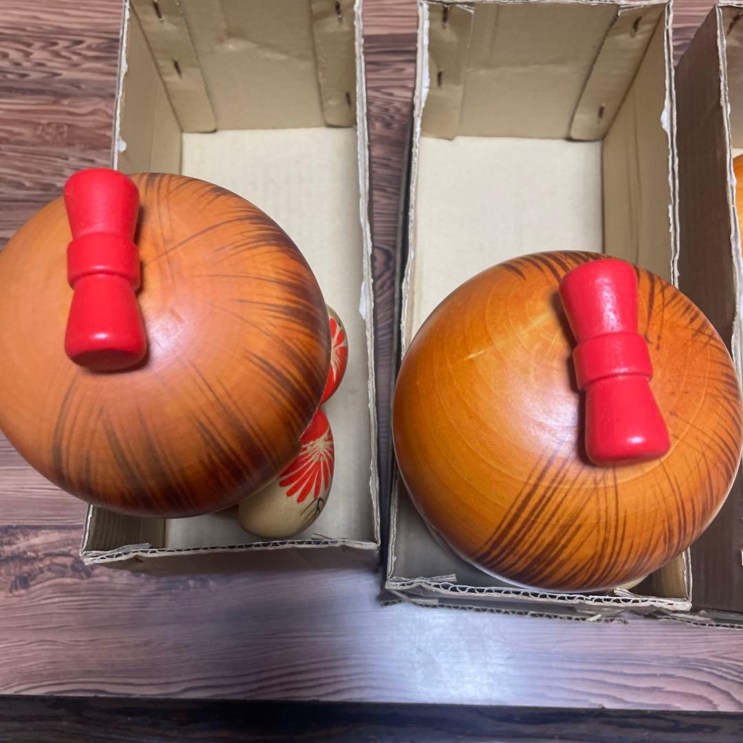 創作こけし（箱あり）　宮下はじめ　おとめ菊　4体セット　すべて札付