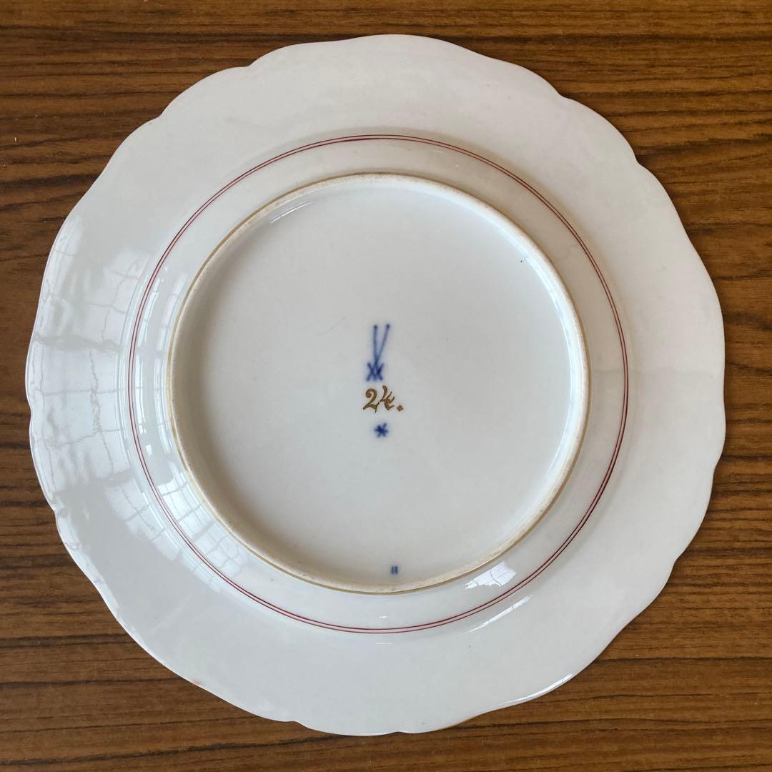 アンティーク マイセン 飾り皿 シノワズリ 額装