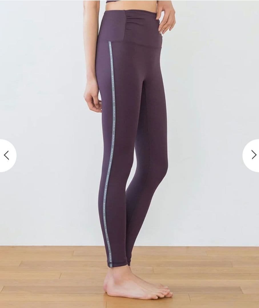 SUKALA パープル ヨガパンツ Lサイズ サイドロゴギャザーレギンス