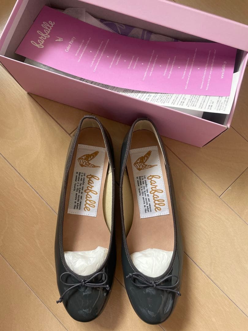 ファルファーレ　バレエシューズ　ダークグレー　39