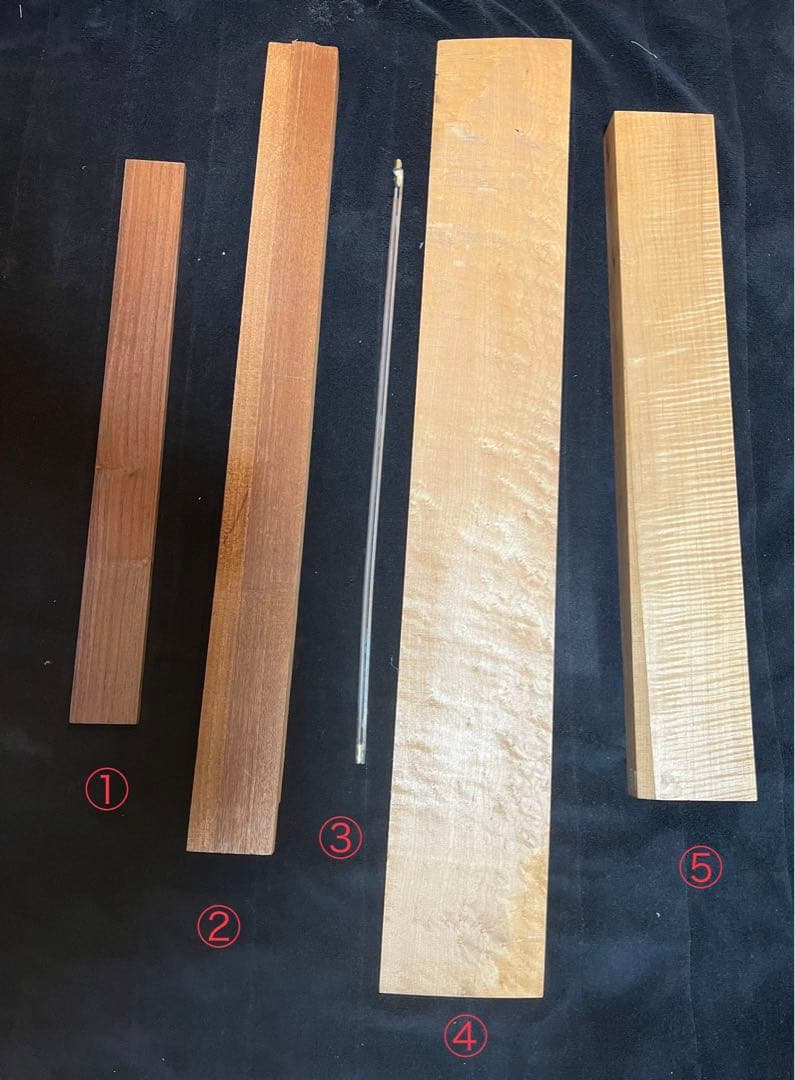 ギター　ネック材　指板材　メイプル　マホガニー　ローズウッド