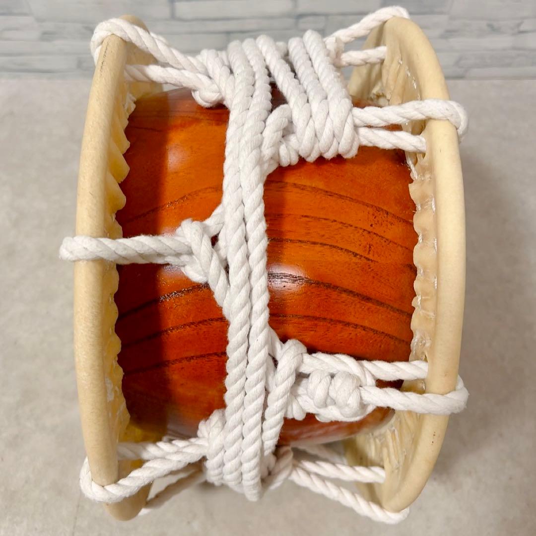 諏訪工芸 締太鼓 30cm 木製座り台座 バチ付 和太鼓 和楽器 打楽器 祭り