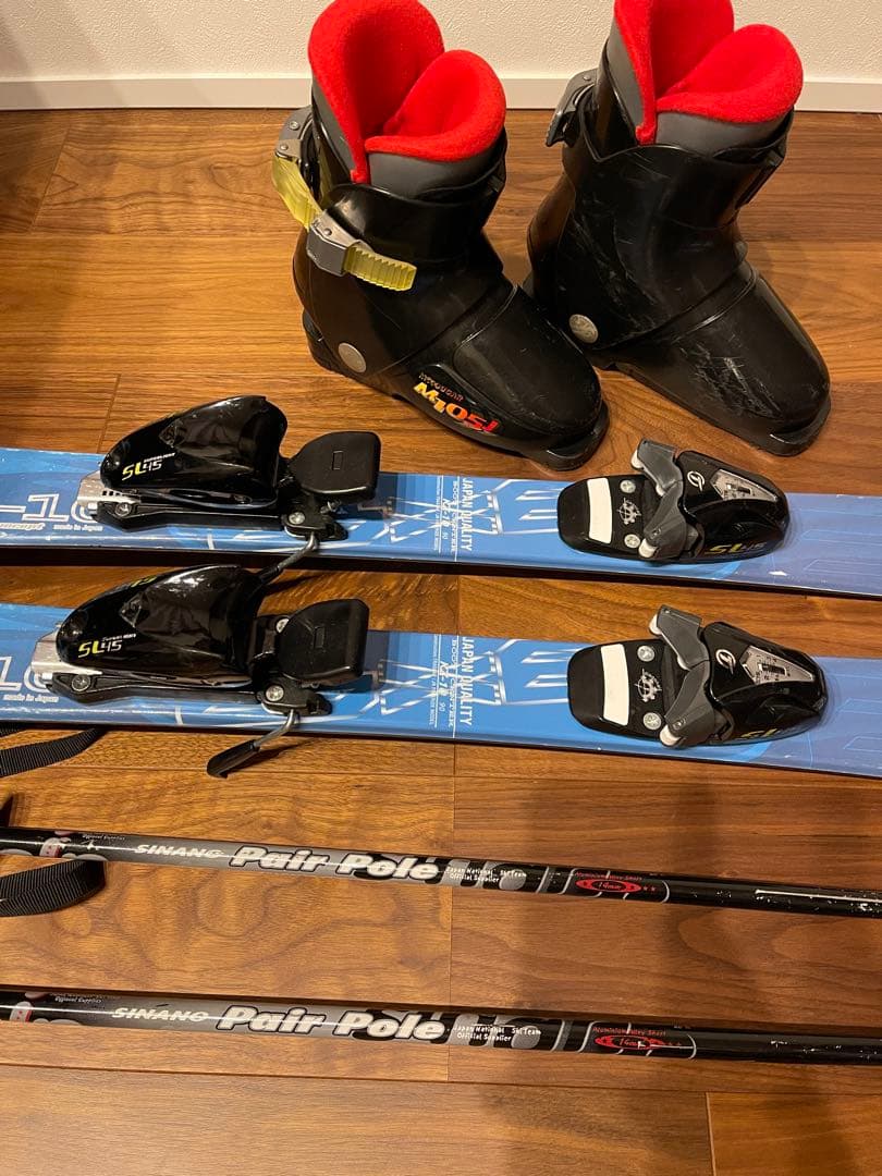 キッズ　スキー板90cm ビンディング　ブーツ ストック セット ジュニア用