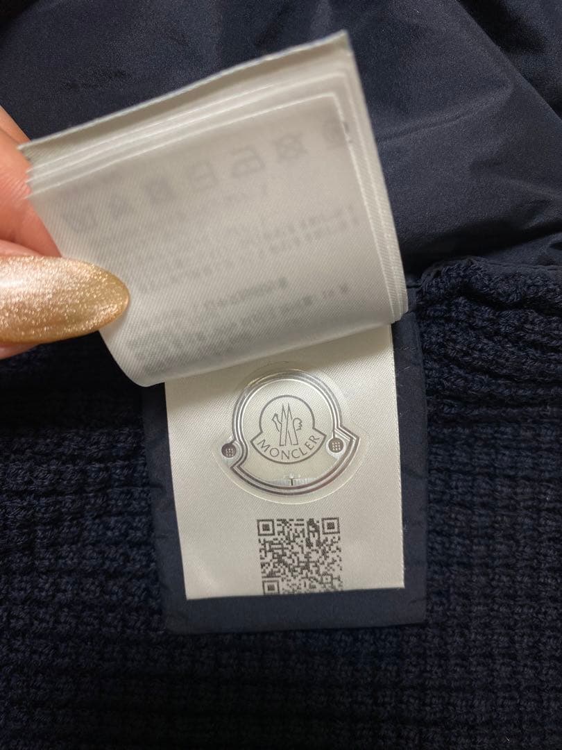 MONCLER メンズ 前面のみダウン入りジップカーディガン　ニット【ネイビー】