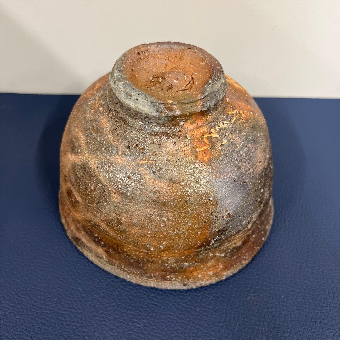 市野信水　丹波白泥茶碗　仕覆付き