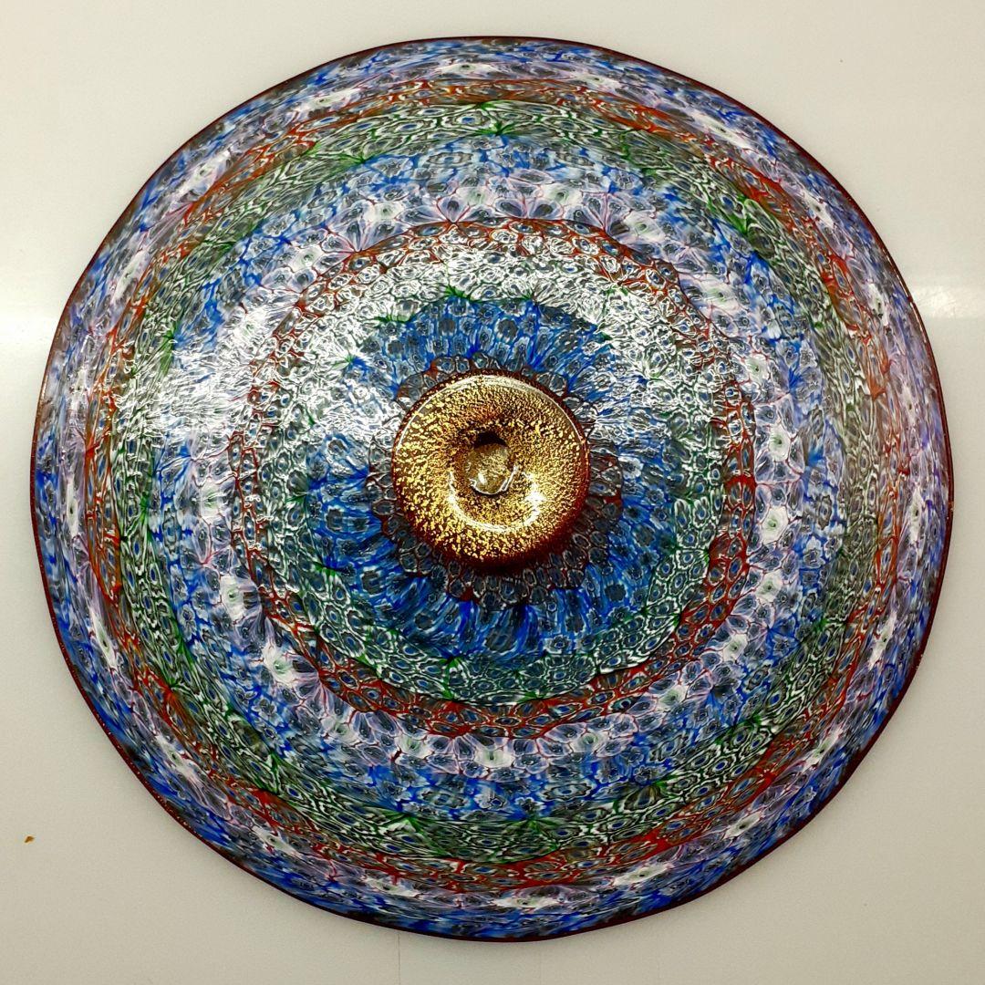 MURANO GLASS 30cm 大きな ミルフィオリ 崩し プレート皿