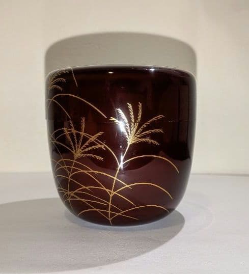 『鈴虫蒔絵』大棗　溜　吉田祥雲　漆器 茶道具 棗 秋　京塗師