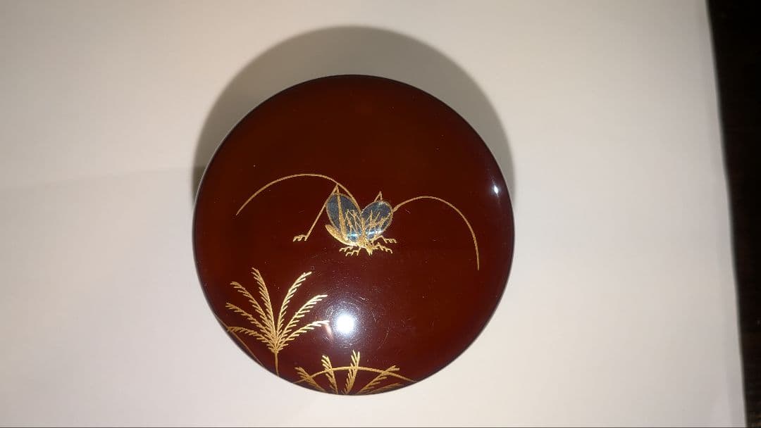 『鈴虫蒔絵』大棗　溜　吉田祥雲　漆器 茶道具 棗 秋　京塗師