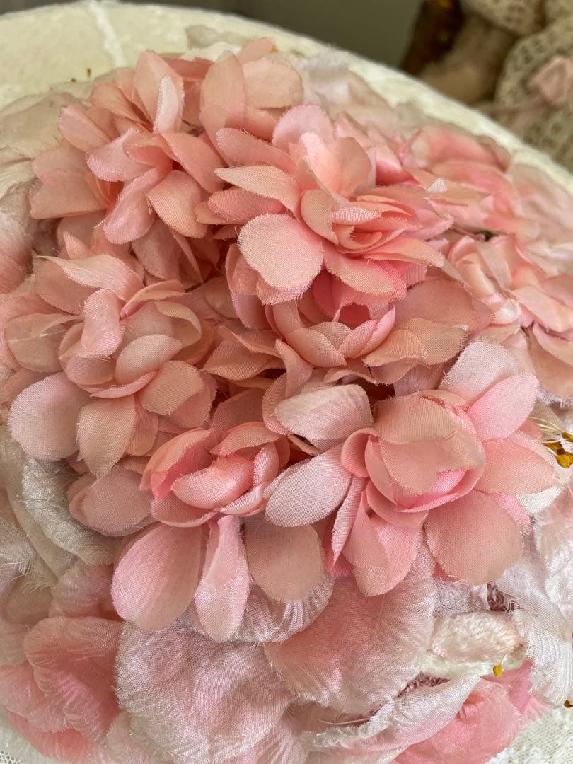 〜♡〜断捨離SALE品〜♡〜フランスアンティーク 布花 いっぱいのハット