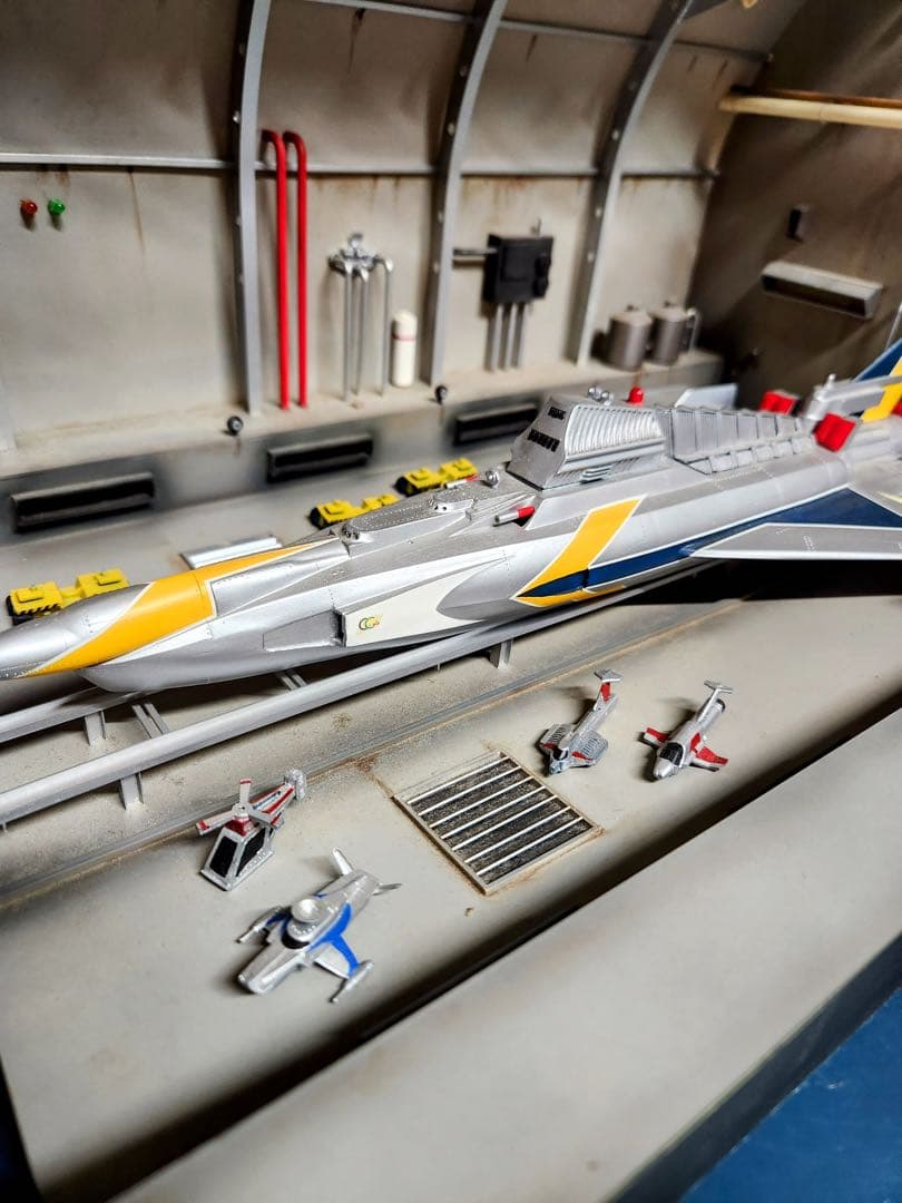 驚愕！万能戦艦マイティジャックプラモデル　プロ完成品+夢のドック再現　手渡し限定