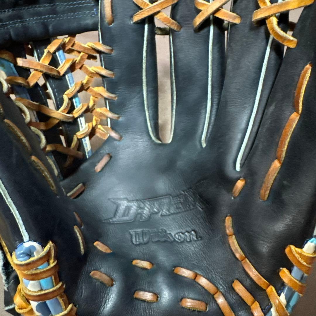 Wilson 軟式グローブ 黒/青/茶 D-MAX