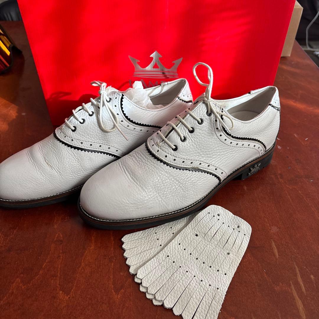 LAMBDA ホワイトレザー ブローグシューズ サイズ42.0