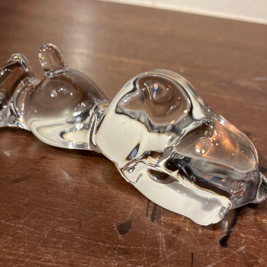 スヌーピー 佐々木硝子 クリスタル ペーパーウェイト 置物時計 SNOOPY