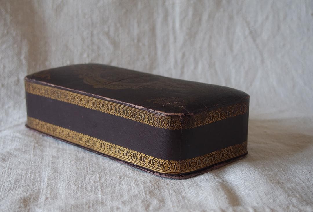 ロココ調 古い紙箱 PARIS 19世紀 小物入れ デコレーション/K383