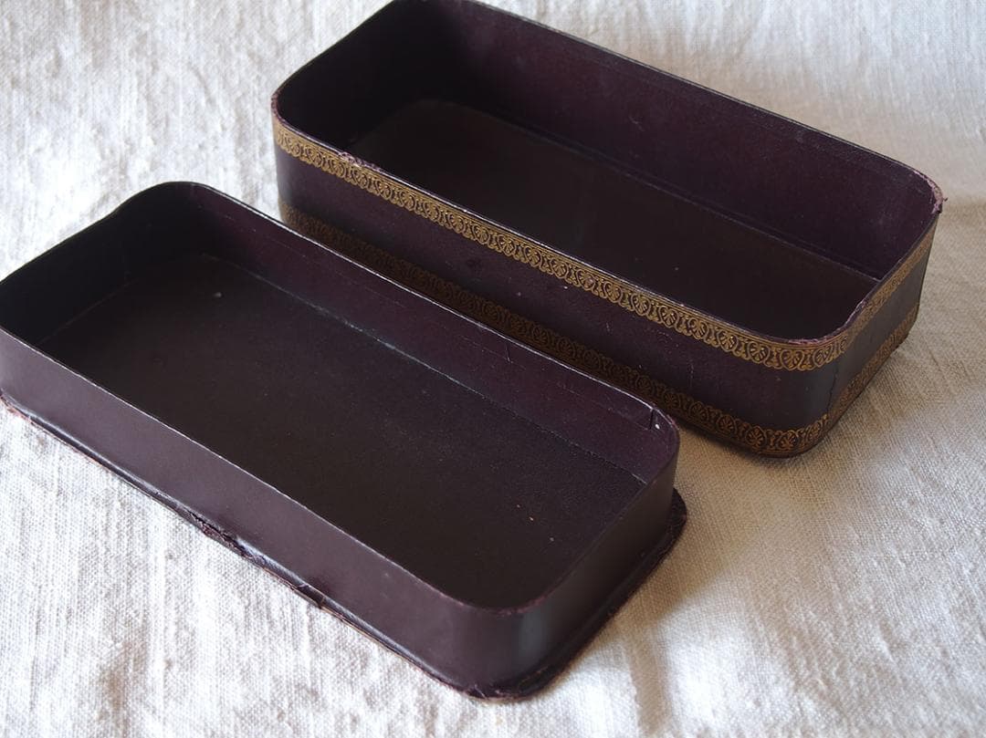 ロココ調 古い紙箱 PARIS 19世紀 小物入れ デコレーション/K383