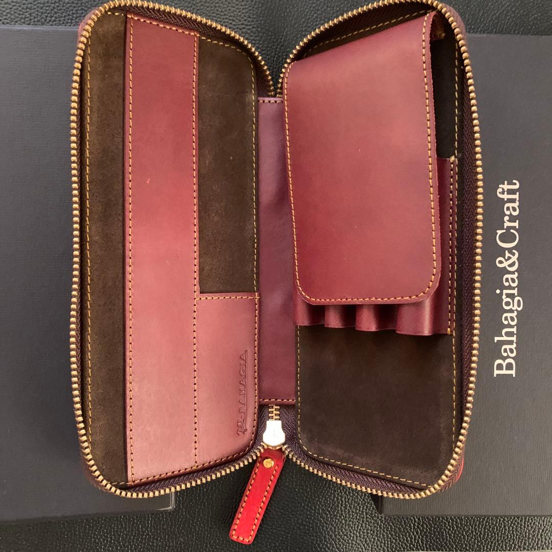 【新品・未使用】バハギア ペンケース ラウンドジップ型 プエブロ ハバネロ