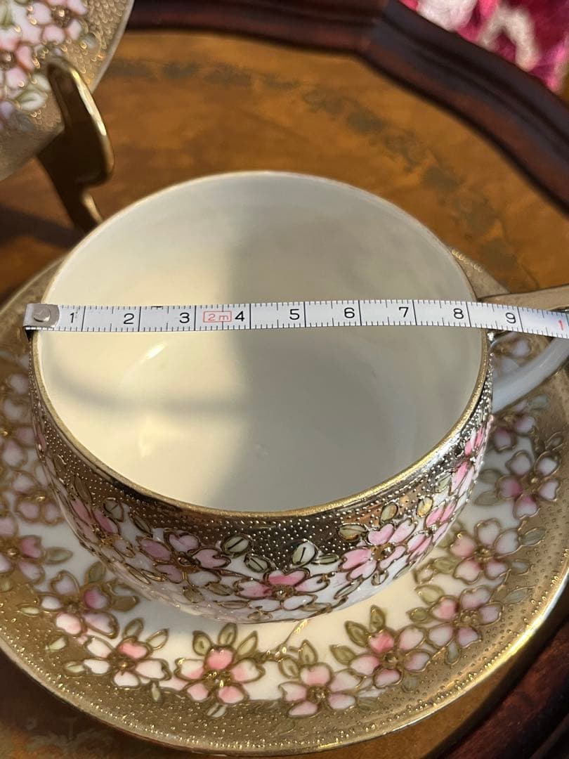 名古屋　松風陶器　桜模様　花柄陶磁器カップ&ソーサーセット