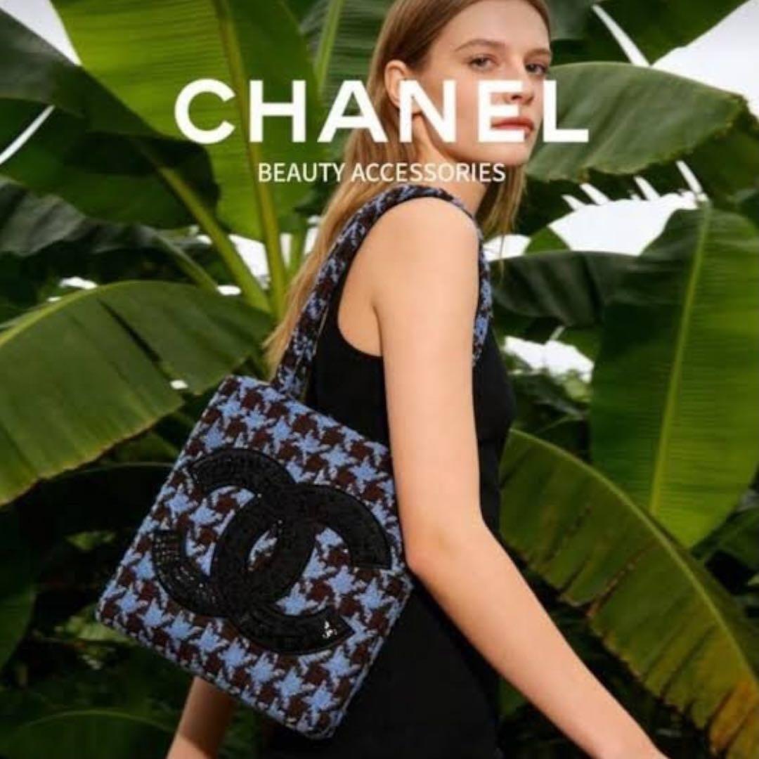 【新品未使用】 CHANEL 千鳥格子 ブラック スパンコール トートバッグ