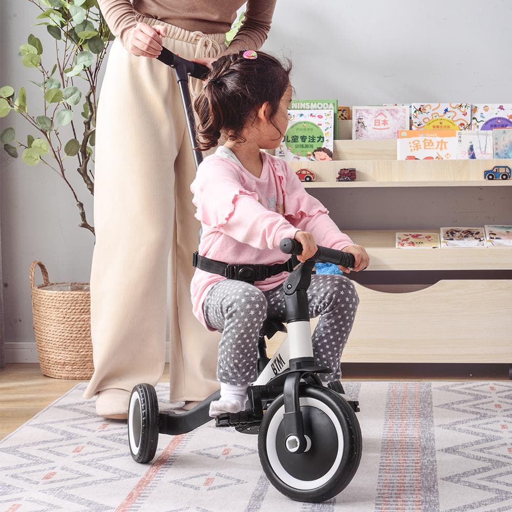 子供用自転車　誕生日プレゼント 4in 三輪車のりもの押し棒付き おもちゃ玩具