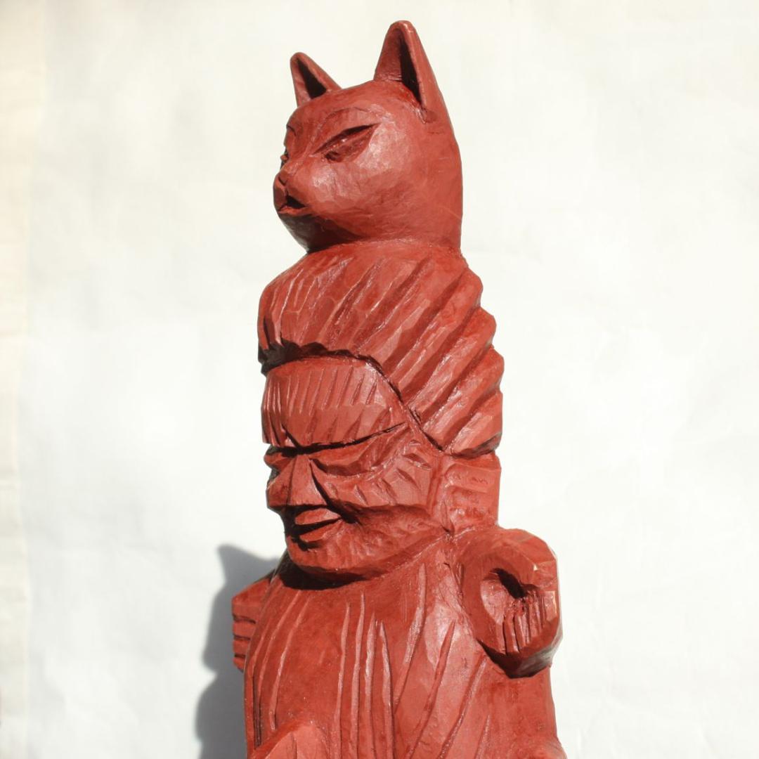 円空仏　愛染明王坐像・猫冠バージョン